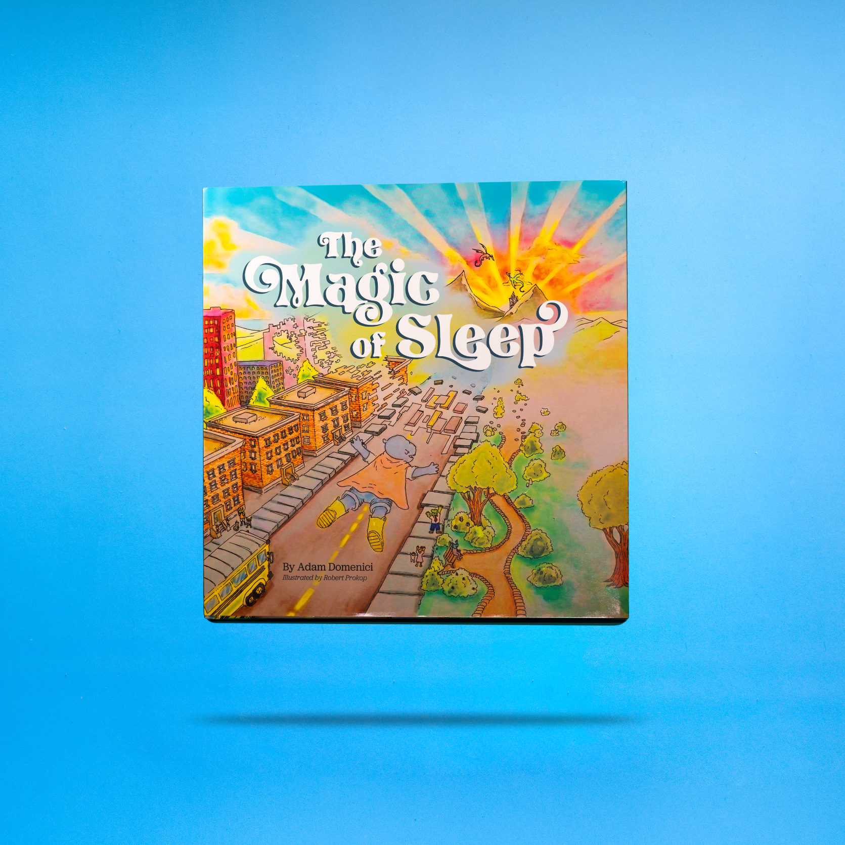 Kids book titled 'The Magic of Sleep' on a blue background